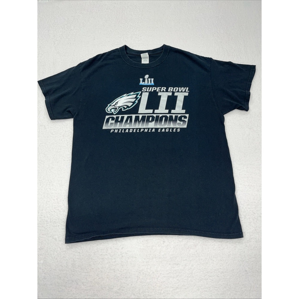 Gildan Philadelphia Eagles Super Bowl LII Champions T-Shirt Mens Large Black